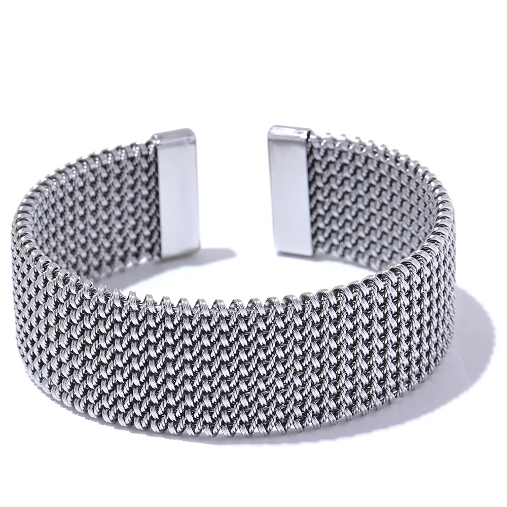 Sleek Open Cuff Bangle Bracelet