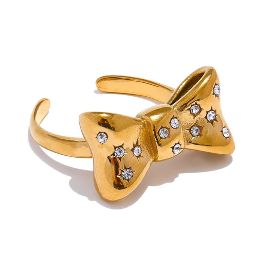 Bowknot Gold Open Ring