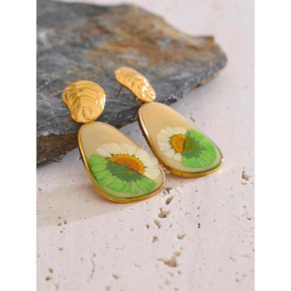 Enamel Flower Harmony Earrings